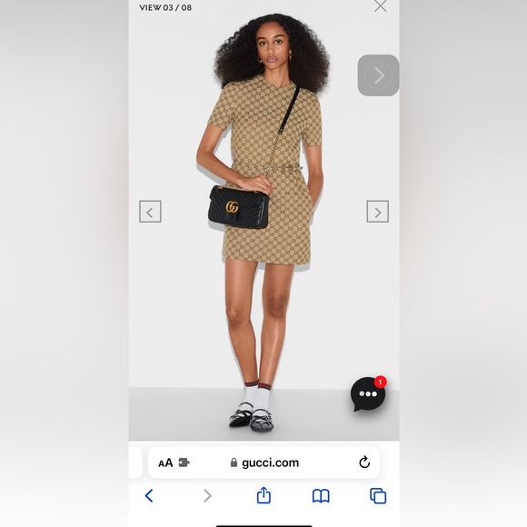 Gucci bag GG MARMONT SMALL SHOULDER BAG purse Black calfskin leather - Picture 12 of 12